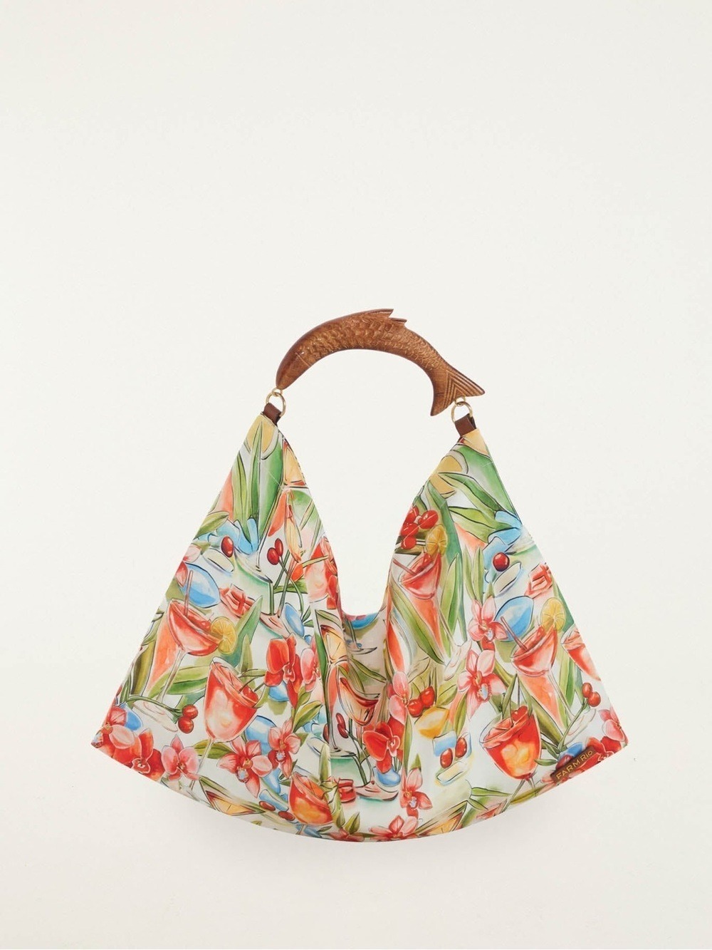 Farm Rio Off-White Drinks Satin Mini Scarf Bag